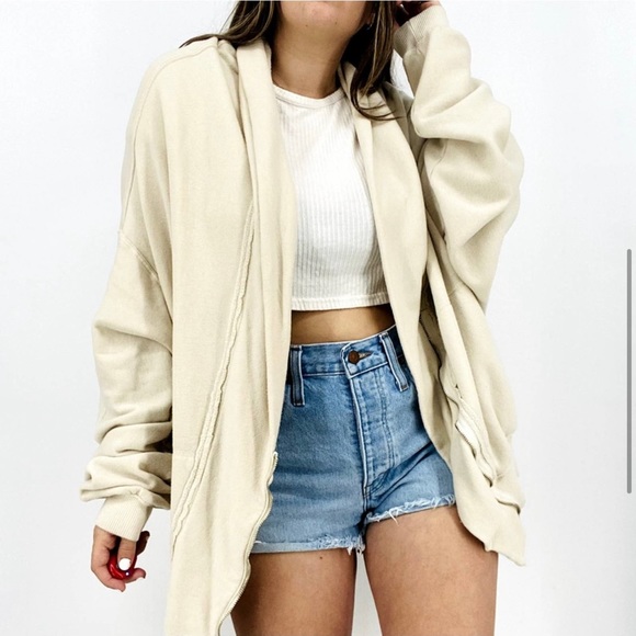 Free People L Cream Oversized Jacket - Picture 4 of 9